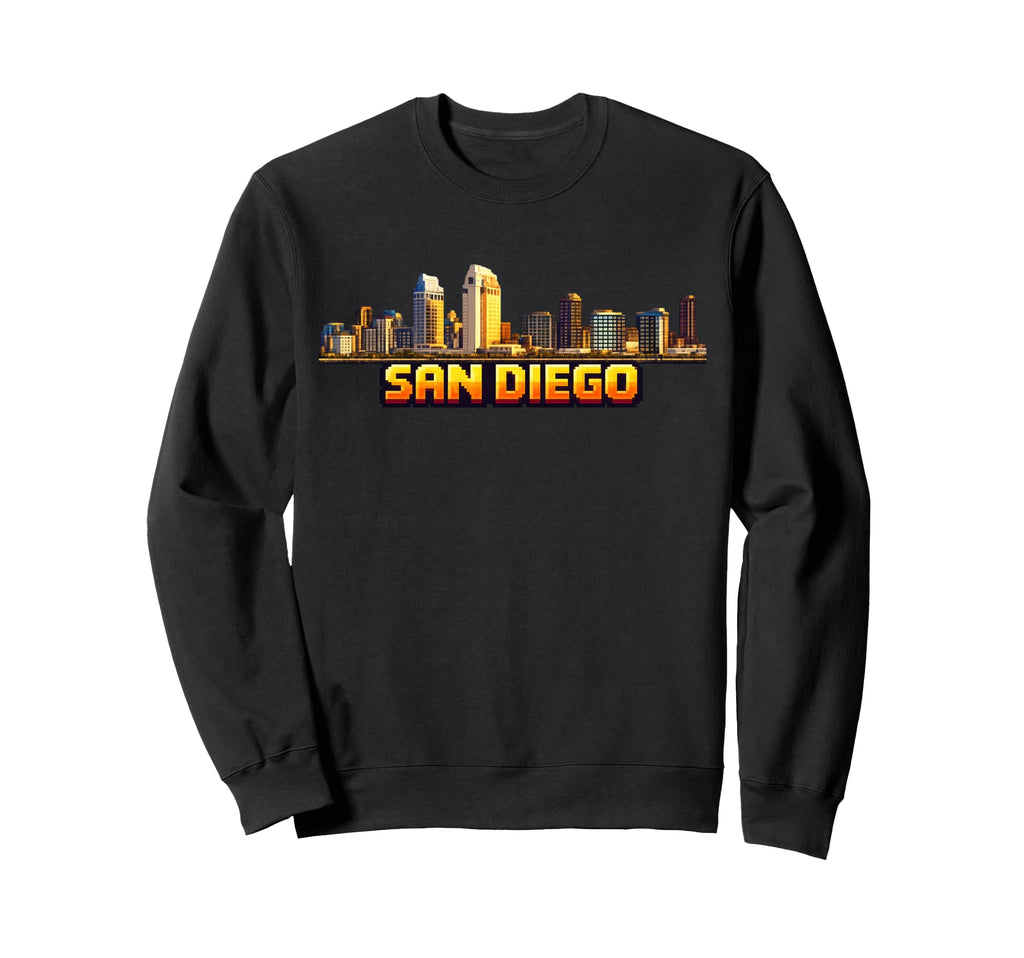 San Diego 8 Bit Video Arcade Sweatshirt - Casual Everyday Wear Men Women - T-Shirt, Sweatshirt, Hoodie