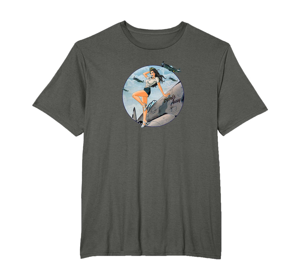 Pinup Air Force Bombs Away Ww2 T-Shirt - Trendy Graphic for Adults - T-Shirt, Sweatshirt, Hoodie