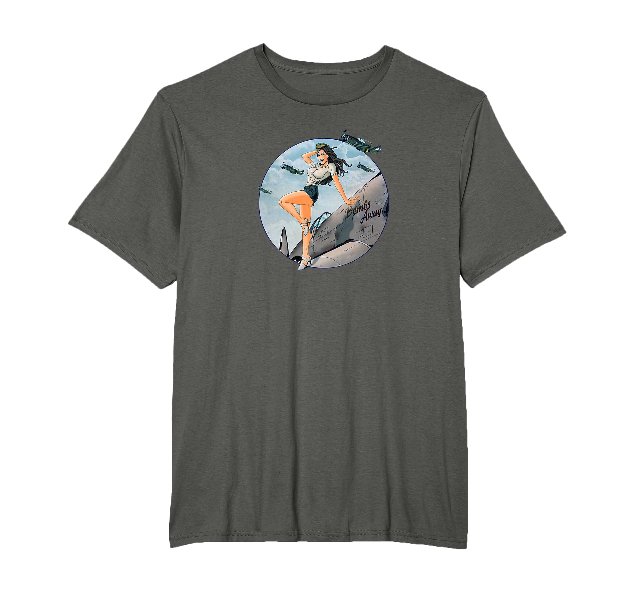 Pinup Air Force Bombs Away Ww2 T-Shirt - Trendy Graphic for Adults - T-Shirt, Sweatshirt, Hoodie