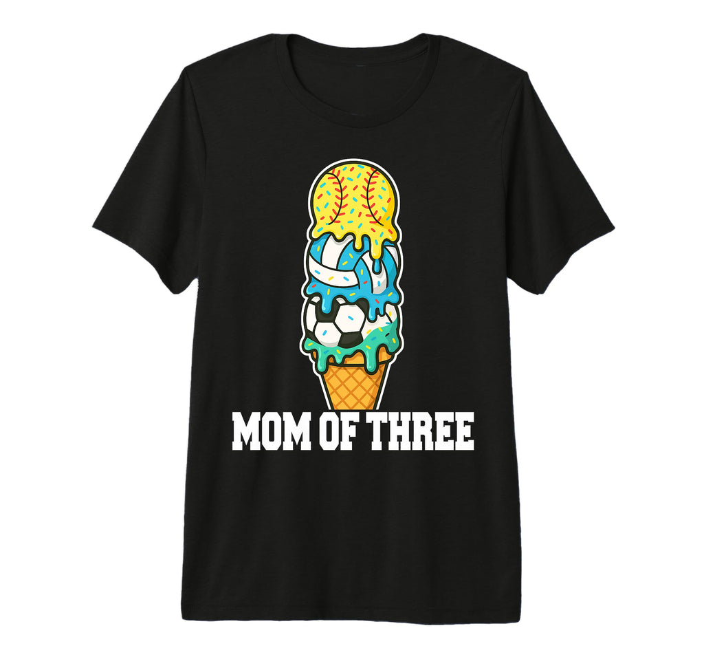 Softball Soccer Volleyball Mom Ice Cream T-Shirt - Custom Art Print Unisex - T-Shirt, Sweatshirt, Hoodie