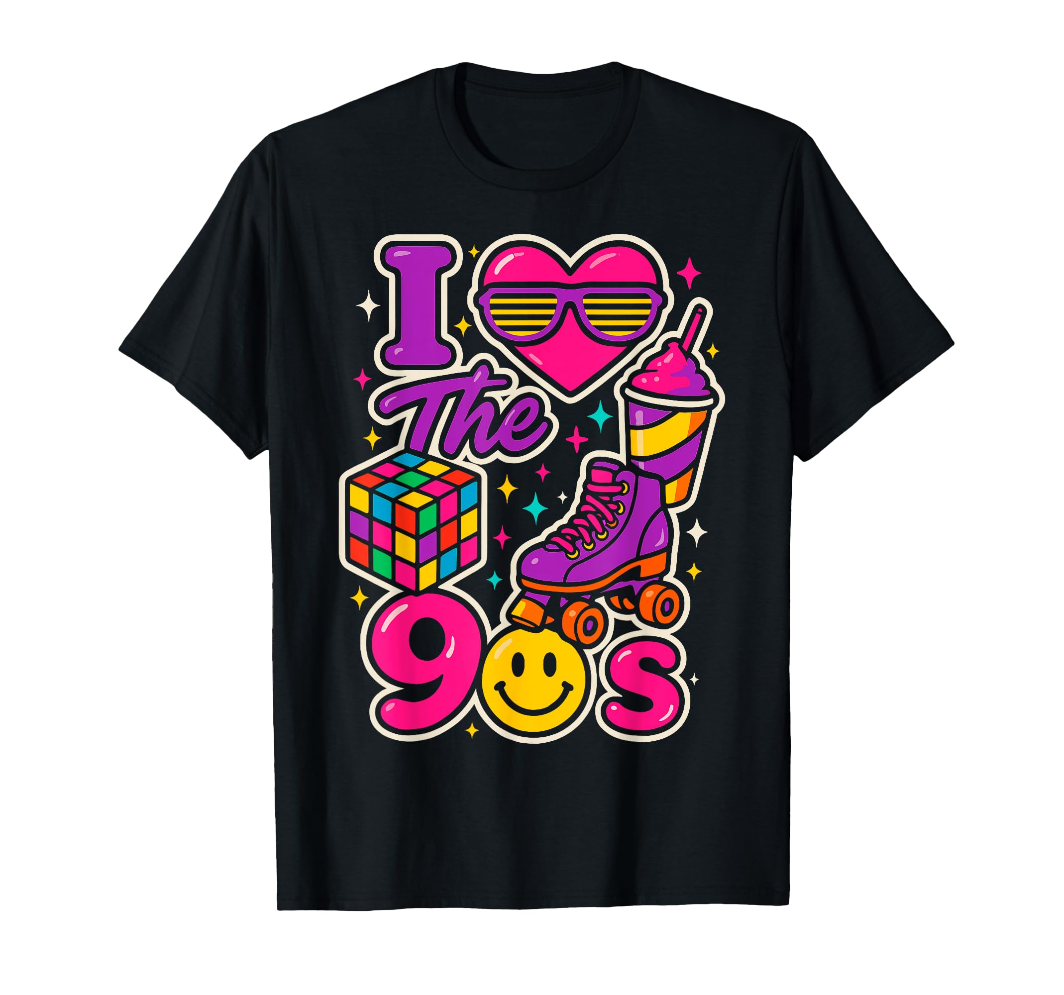 I Love 90S Throwback Roller Skate Fun T-Shirt - Aesthetic Graphic Men Women - T-Shirt, Sweatshirt, Hoodie