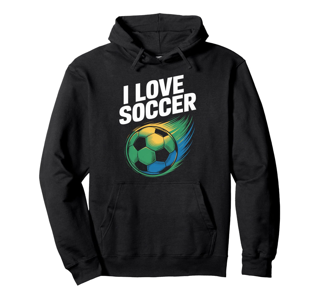 I Love Soccer Vibrant Ball Art Hoodie - Unique Graphic for Adults - T-Shirt, Sweatshirt, Hoodie