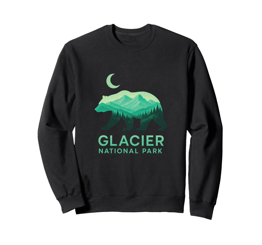 Glacier National Park Grizzly Hiking Sweatshirt - Graphic Print Men Women - T-Shirt, Sweatshirt, Hoodie
