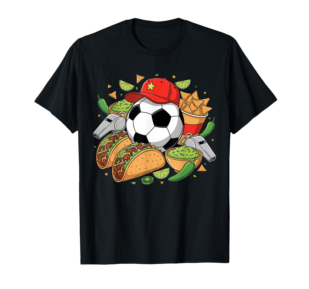 Tacos Party Vibes And Soccer Fan T-Shirt - Minimalist Print Unisex - T-Shirt, Sweatshirt, Hoodie