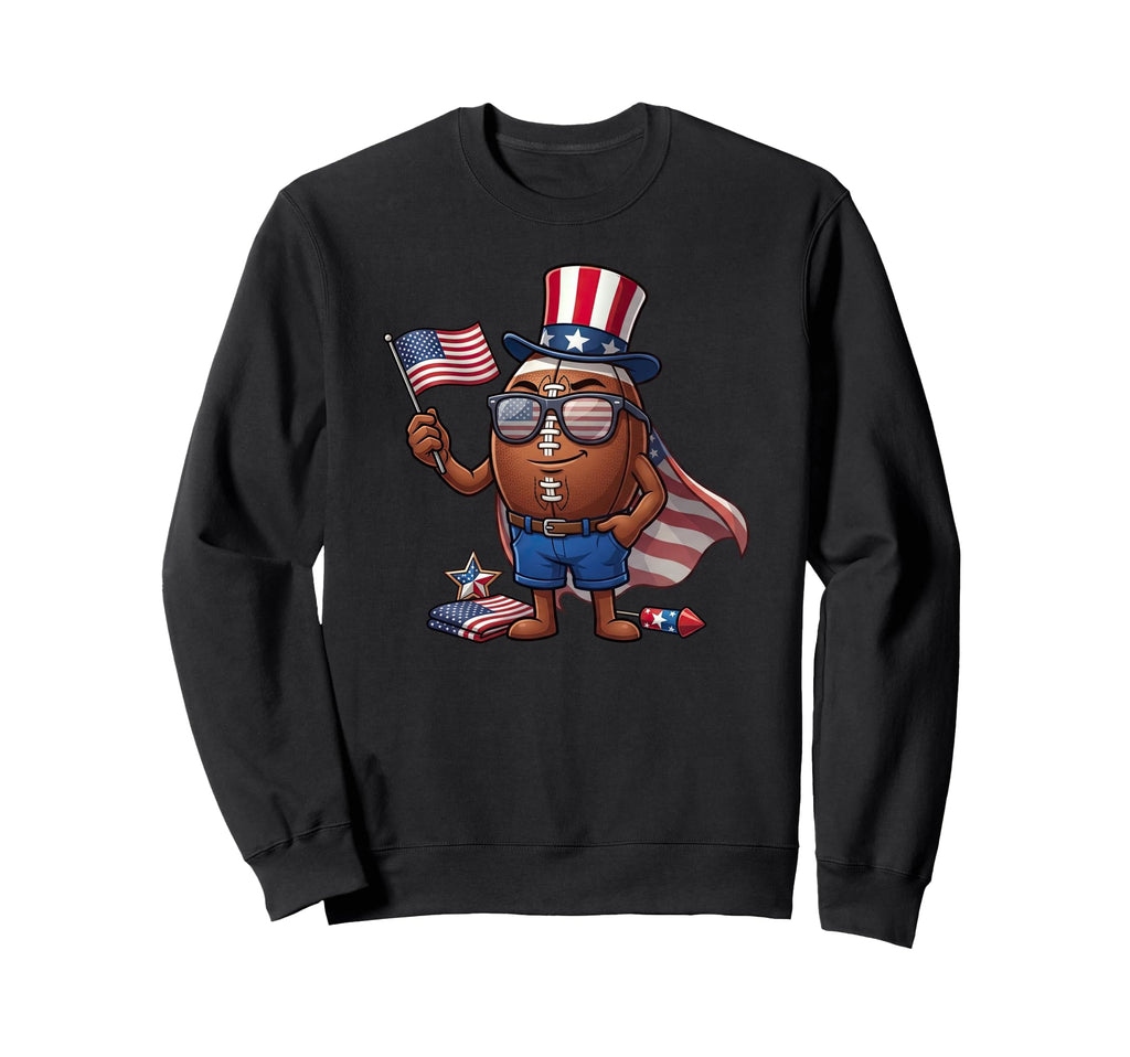Funny Football American Usa Flag Sweatshirt - Minimalist Print Men Women - T-Shirt, Sweatshirt, Hoodie