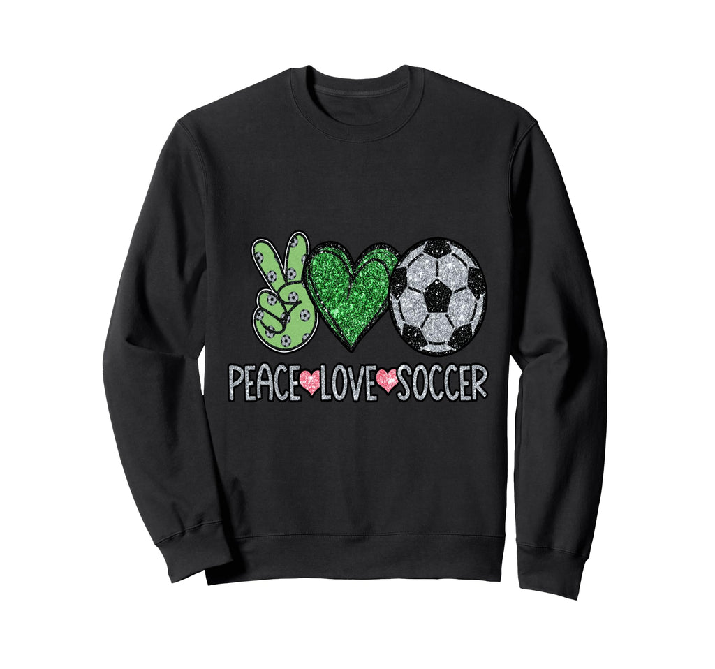 Peace Sign Love Soccer Ball Fan Sweatshirt - Minimalist Print Unisex - T-Shirt, Sweatshirt, Hoodie