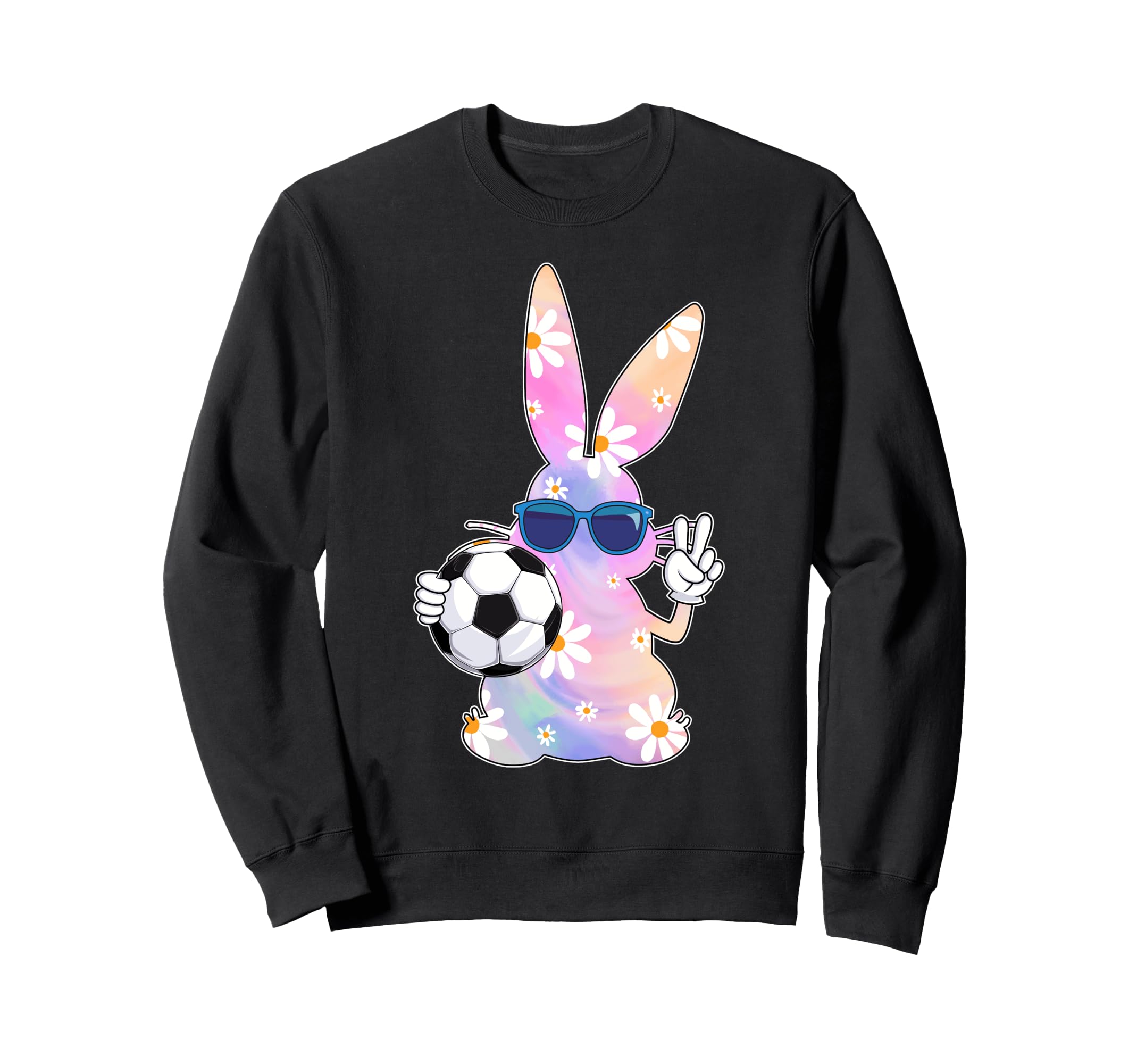 Groovy Easter Bunny Soccer Easter Sweatshirt - Custom Art Print Men Women - T-Shirt, Sweatshirt, Hoodie