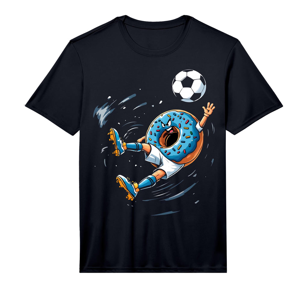Funny Soccer Donut Performance T-Shirt - Fun Novelty Design for Adults - T-Shirt, Sweatshirt, Hoodie