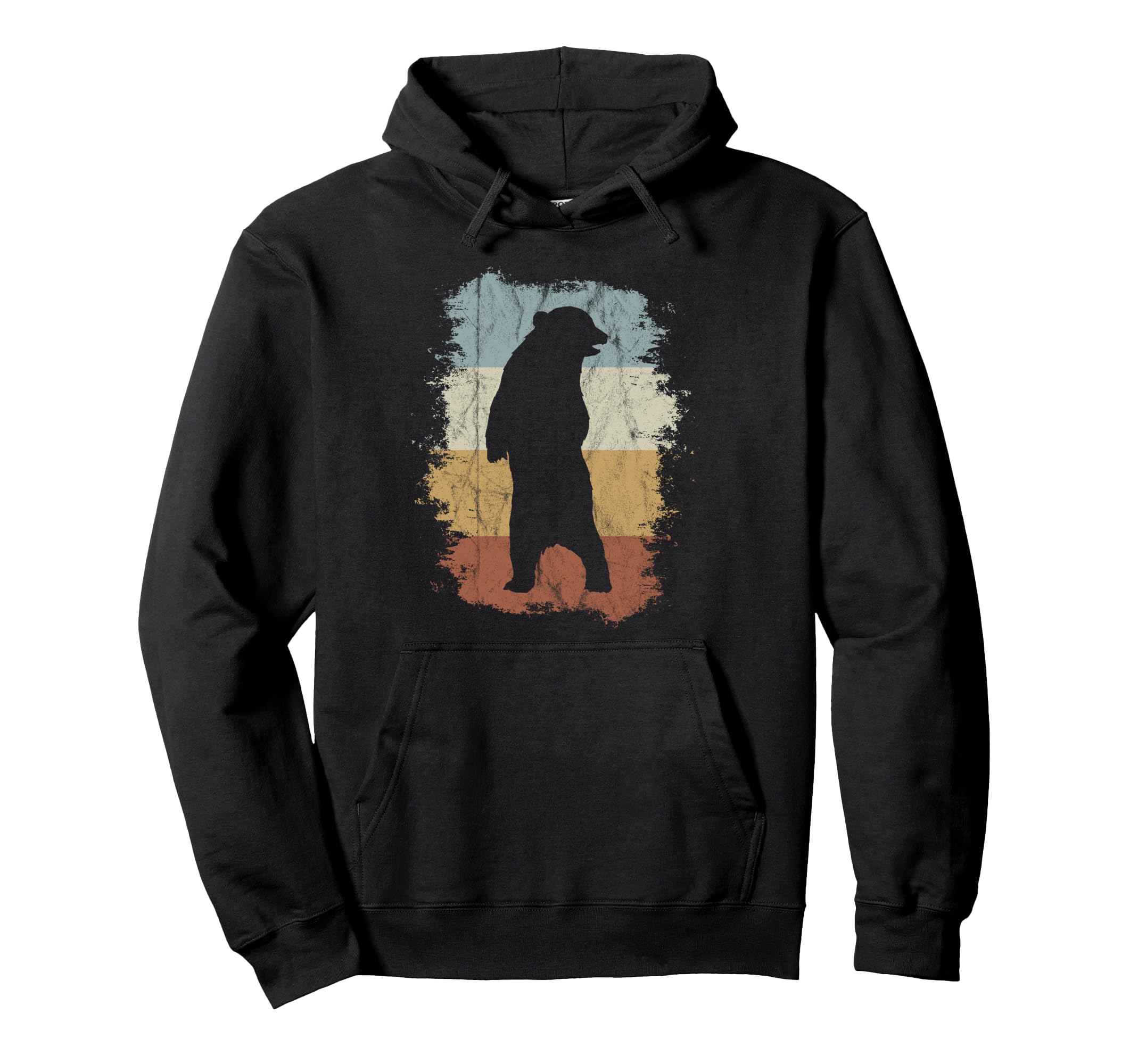 Grizzly Silhouette National Park 80S Bear Hoodie - Unique Graphic Men Women - T-Shirt, Sweatshirt, Hoodie