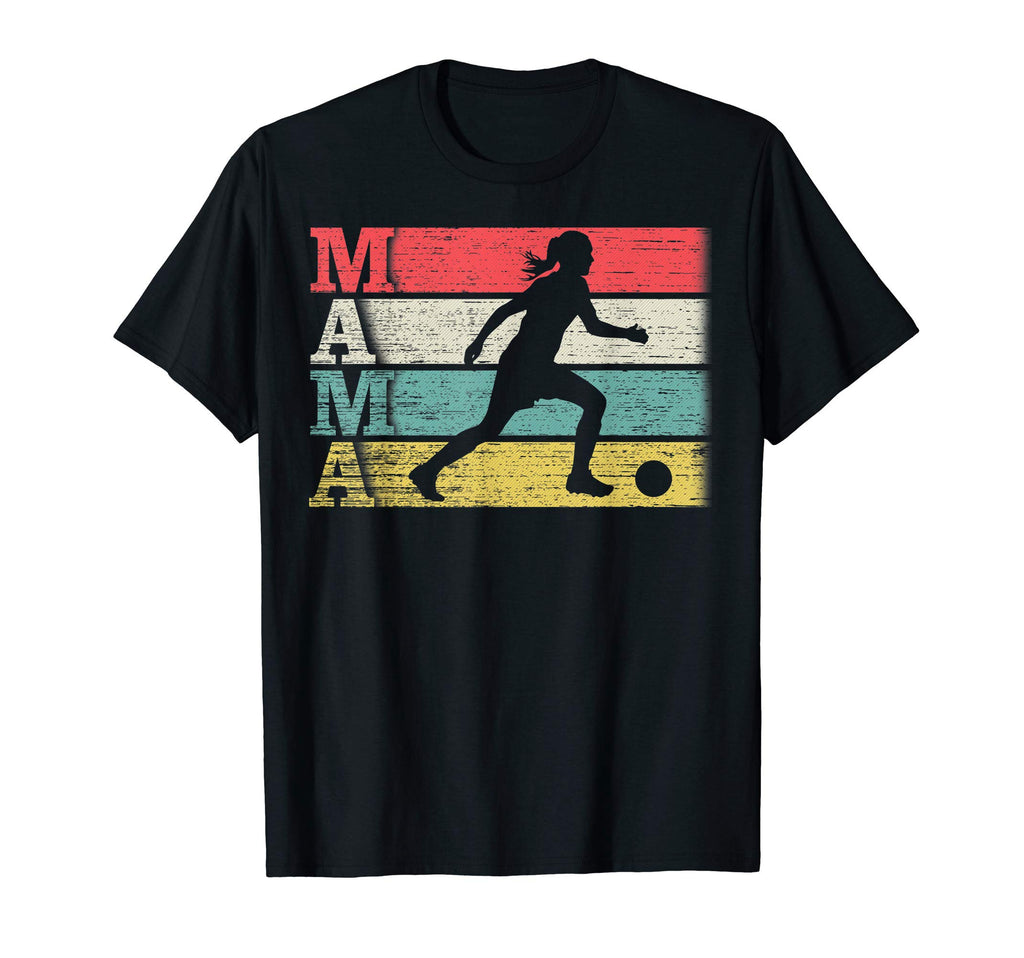 Soccer Player Mama Silhouette Distressed T-Shirt - Graphic Print Men Women - T-Shirt, Sweatshirt, Hoodie