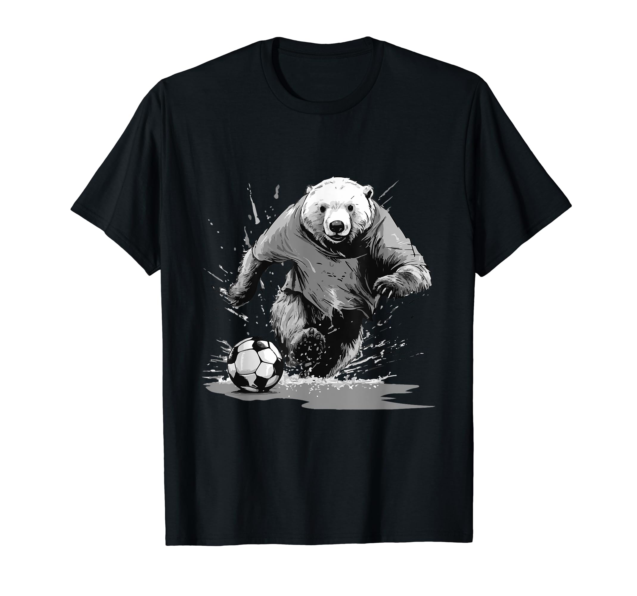 Polar Bear Playing Soccer Animal T-Shirt - Custom Art Print Unisex - T-Shirt, Sweatshirt, Hoodie