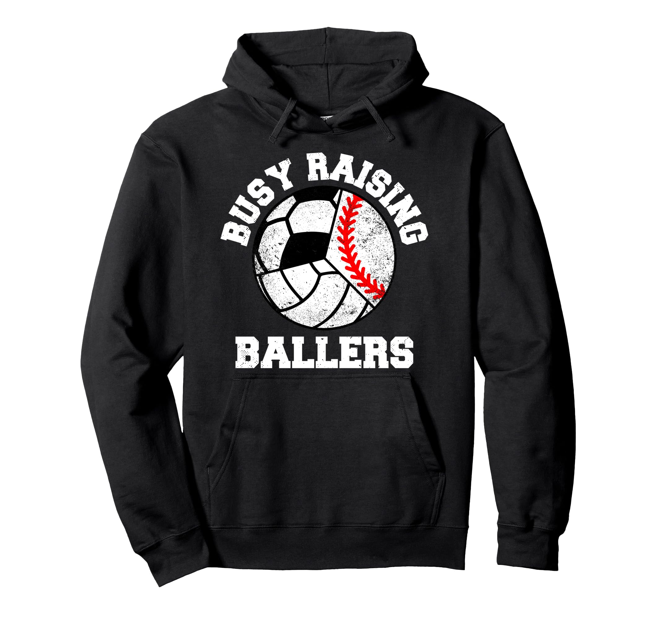 Busy Raising Ballers Funny Baseball Hoodie - Graphic Print Men Women - T-Shirt, Sweatshirt, Hoodie