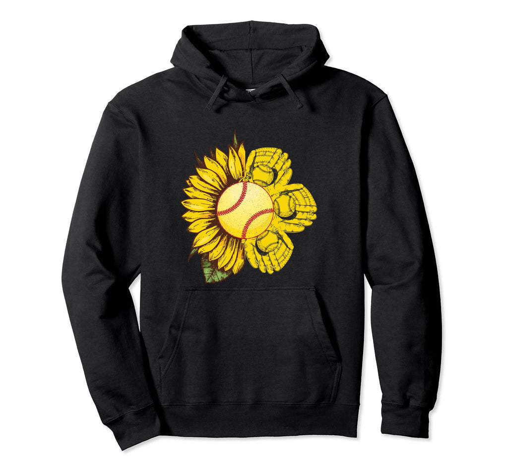 Softball Sunflower Mom Mother Softball Hoodie - Casual Everyday Wear Unisex - T-Shirt, Sweatshirt, Hoodie