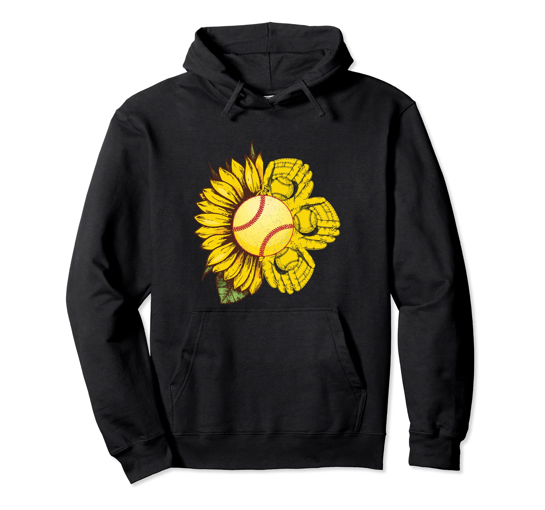 Softball Sunflower Mom Mother Softball Hoodie - Casual Everyday Wear Unisex - T-Shirt, Sweatshirt, Hoodie