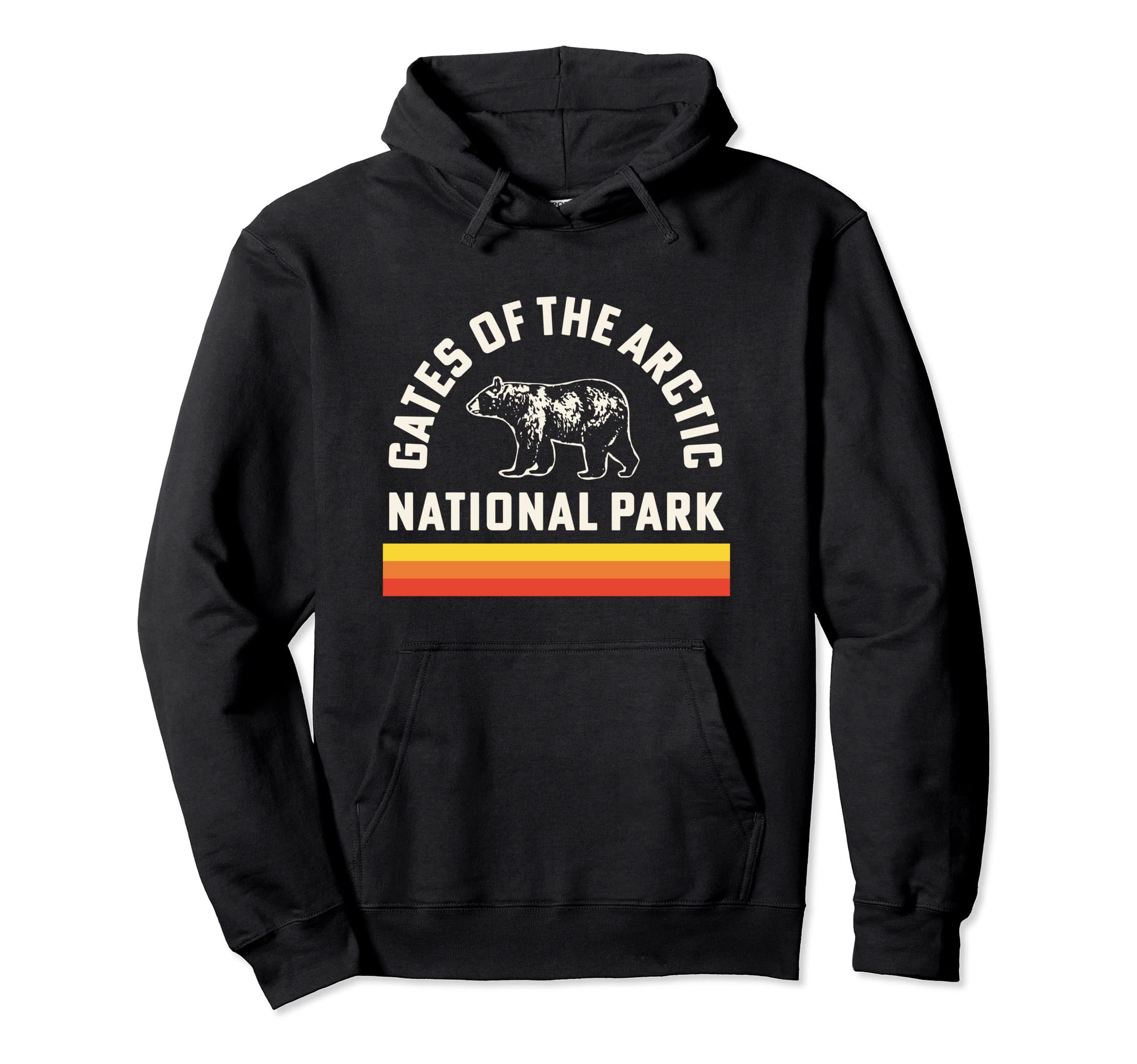 Gates Arctic Souvenir Bear Stripes Hoodie - Casual Everyday Wear Unisex - T-Shirt, Sweatshirt, Hoodie