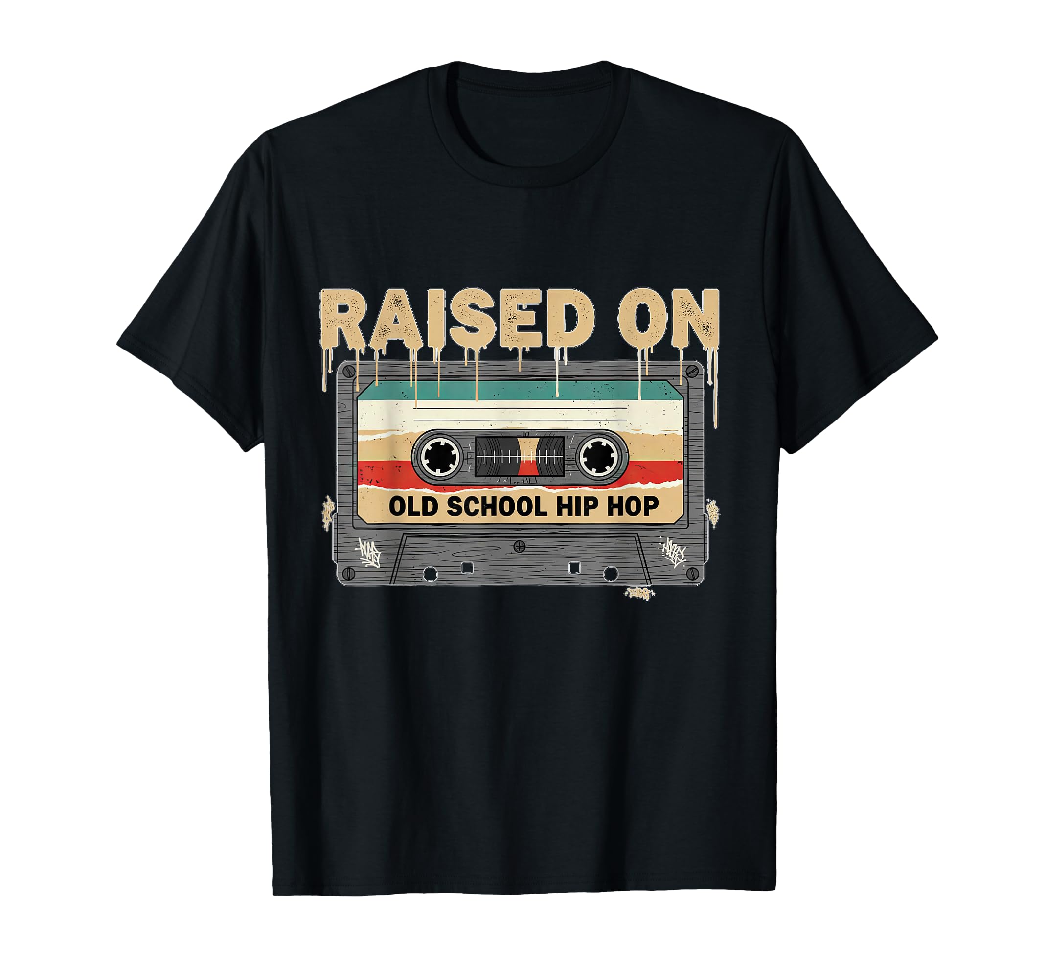Raised Old School Hip Hop Cassette Music T-Shirt - Unique Graphic Men Women - T-Shirt, Sweatshirt, Hoodie