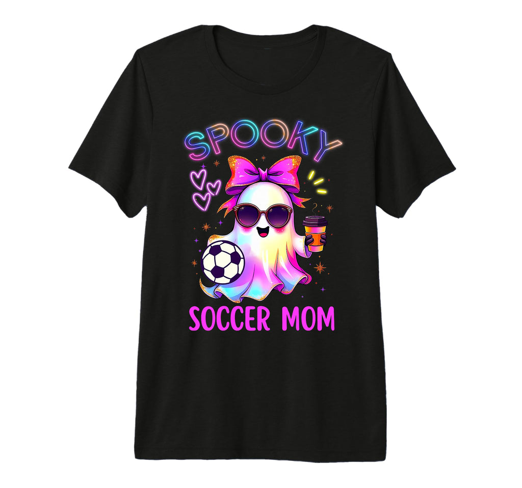 Spooky Soccer Mom Coquette Bow Coffee T-Shirt - Graphic Print for Adults - T-Shirt, Sweatshirt, Hoodie