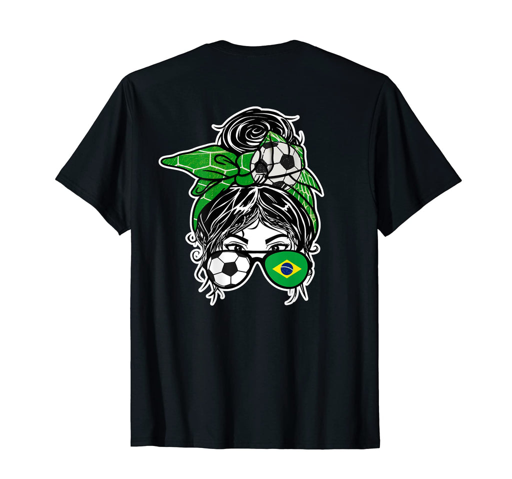 Messy Bun Hair Brazilian Soccer Brazil T-Shirt - Trendy Graphic Men Women - T-Shirt, Sweatshirt, Hoodie