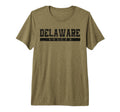 Delaware Soccer Black Text Tri Blend T-Shirt - Aesthetic Graphic for Adults - T-Shirt, Sweatshirt, Hoodie