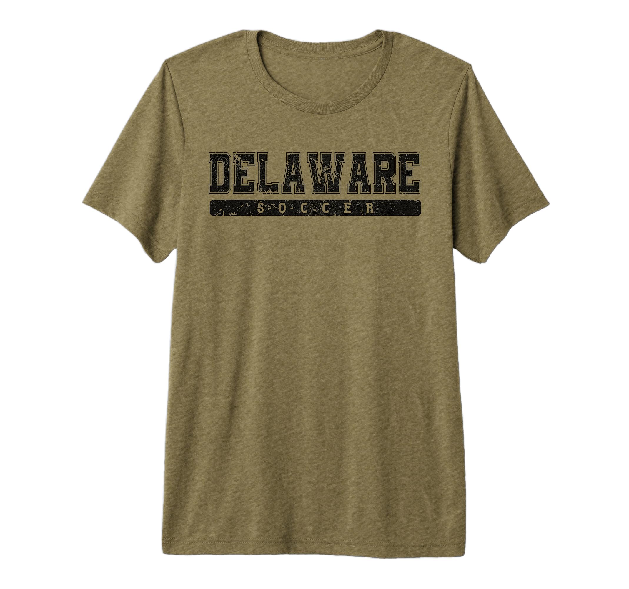 Delaware Soccer Black Text Tri Blend T-Shirt - Aesthetic Graphic for Adults - T-Shirt, Sweatshirt, Hoodie