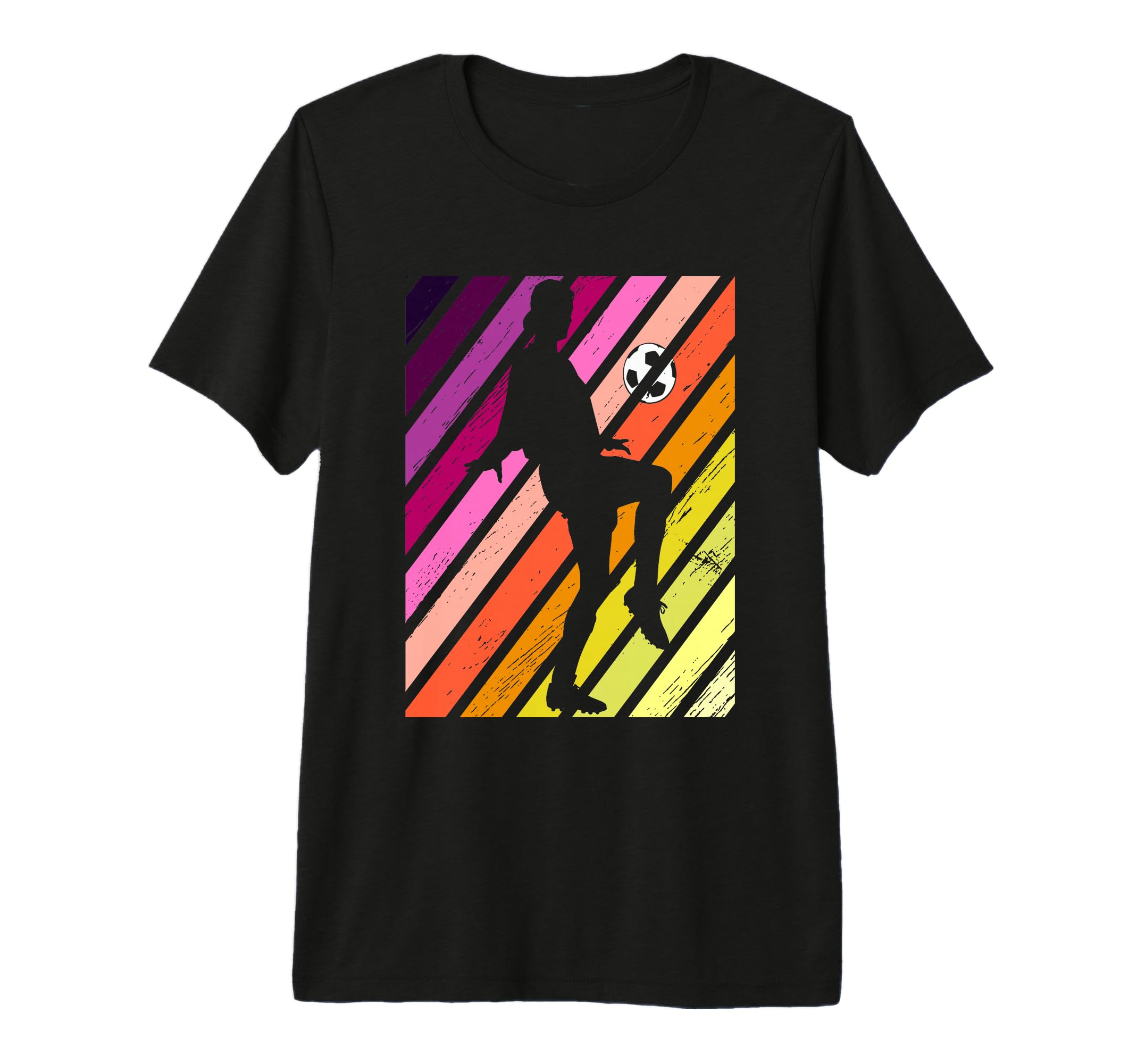 Soccer Football Female Player Sunset Tri T-Shirt - Minimalist Print Unisex - T-Shirt, Sweatshirt, Hoodie