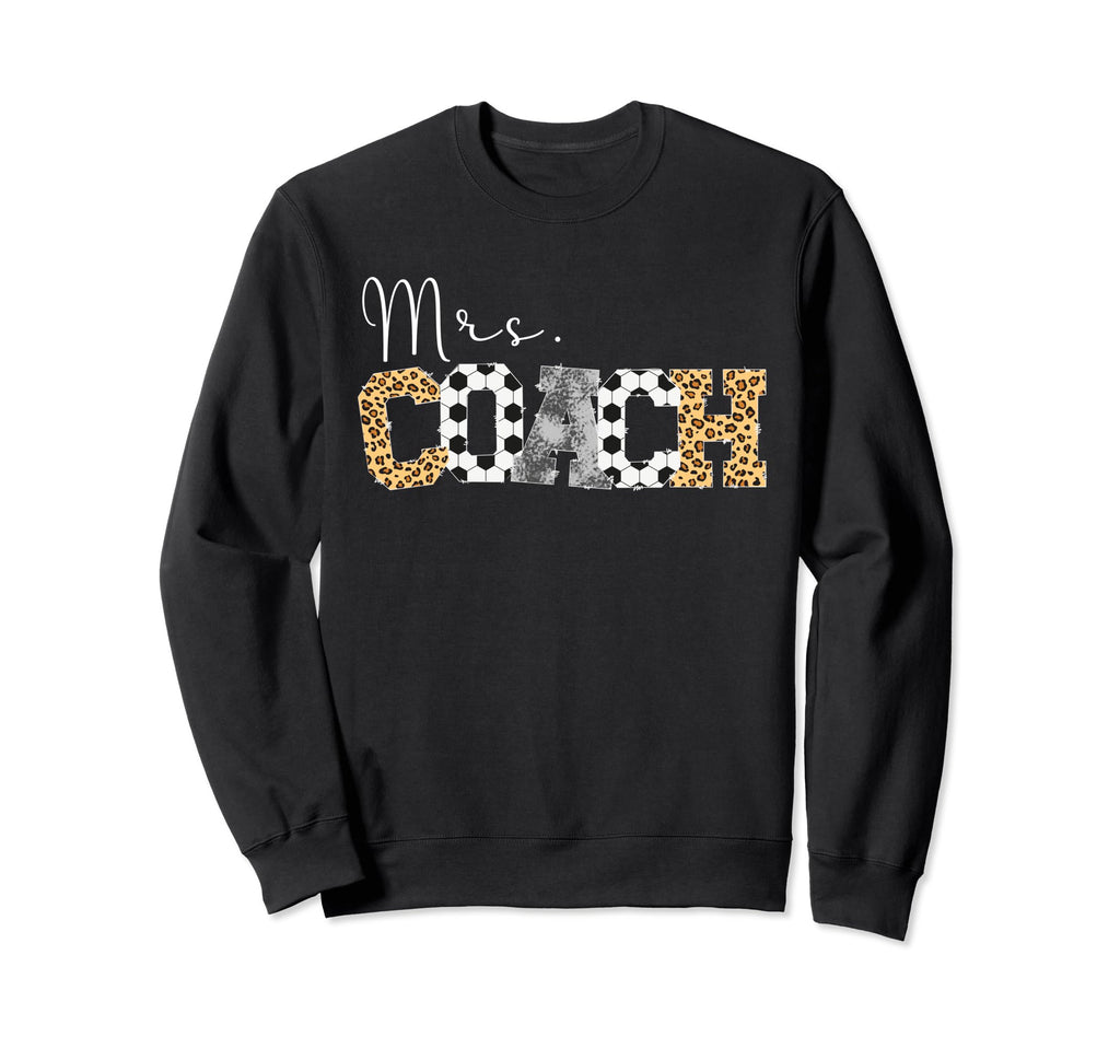 Mrs Coach Leopard Soccer Coach Sweatshirt - Custom Art Print Men Women - T-Shirt, Sweatshirt, Hoodie