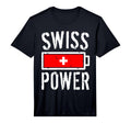 Switzerland Flag Swiss Power Battery T-Shirt - Streetwear Style Unisex - T-Shirt, Sweatshirt, Hoodie