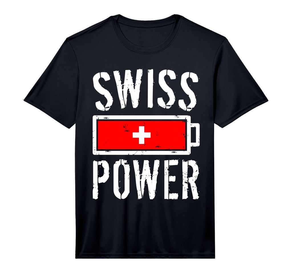 Switzerland Flag Swiss Power Battery T-Shirt - Novelty Apparel Men Women - T-Shirt, Sweatshirt, Hoodie