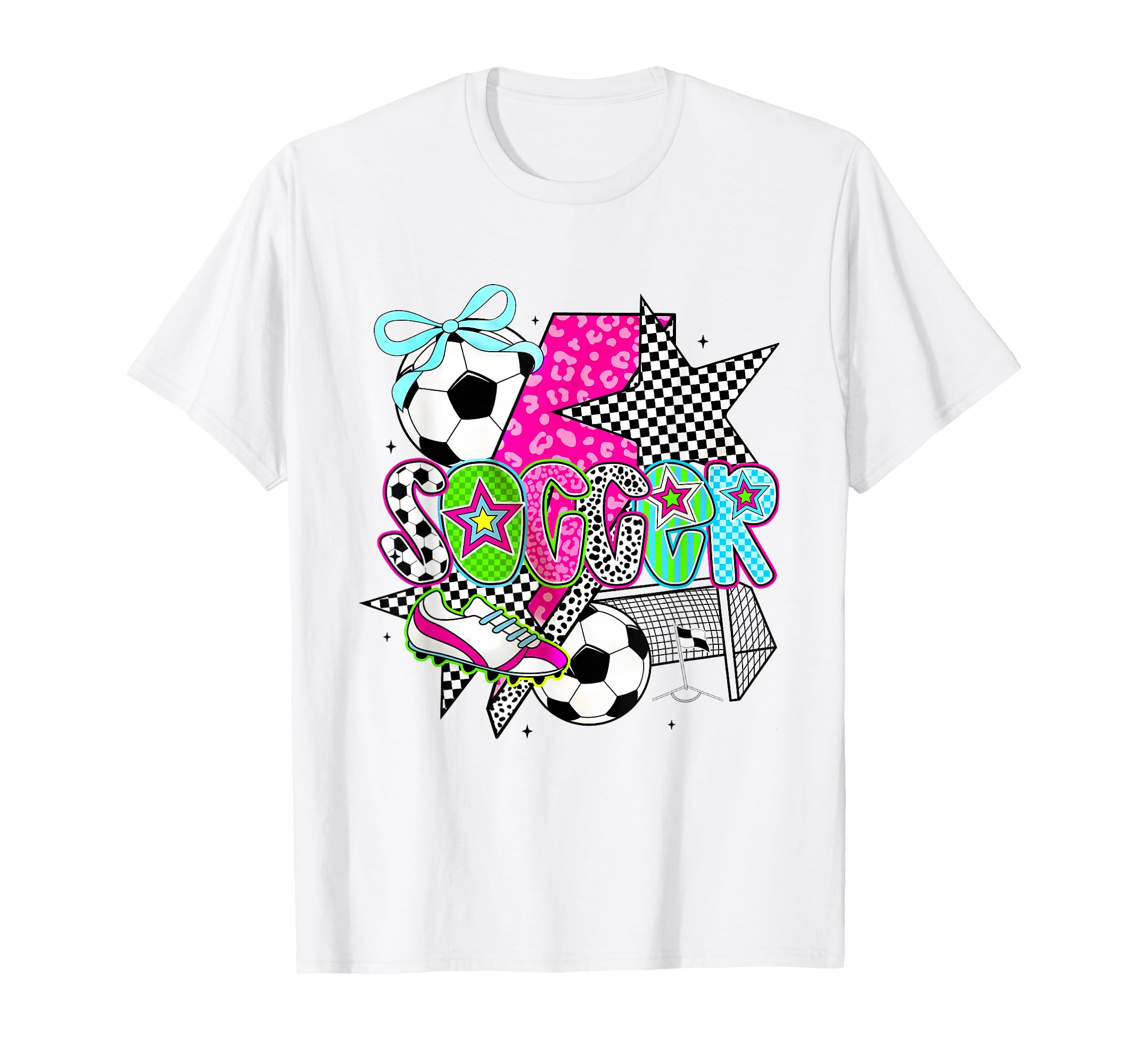 Preppy Checkered Soccer Funny Soccer T-Shirt - Minimalist Print for Adults - T-Shirt, Sweatshirt, Hoodie