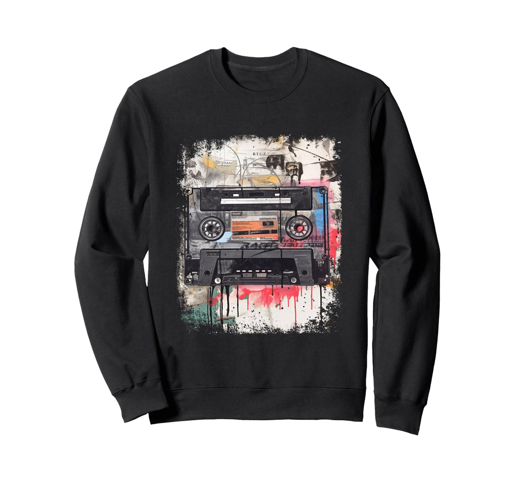 Old School Music Tape Cassette Sweatshirt - Fun Novelty Design Unisex - T-Shirt, Sweatshirt, Hoodie