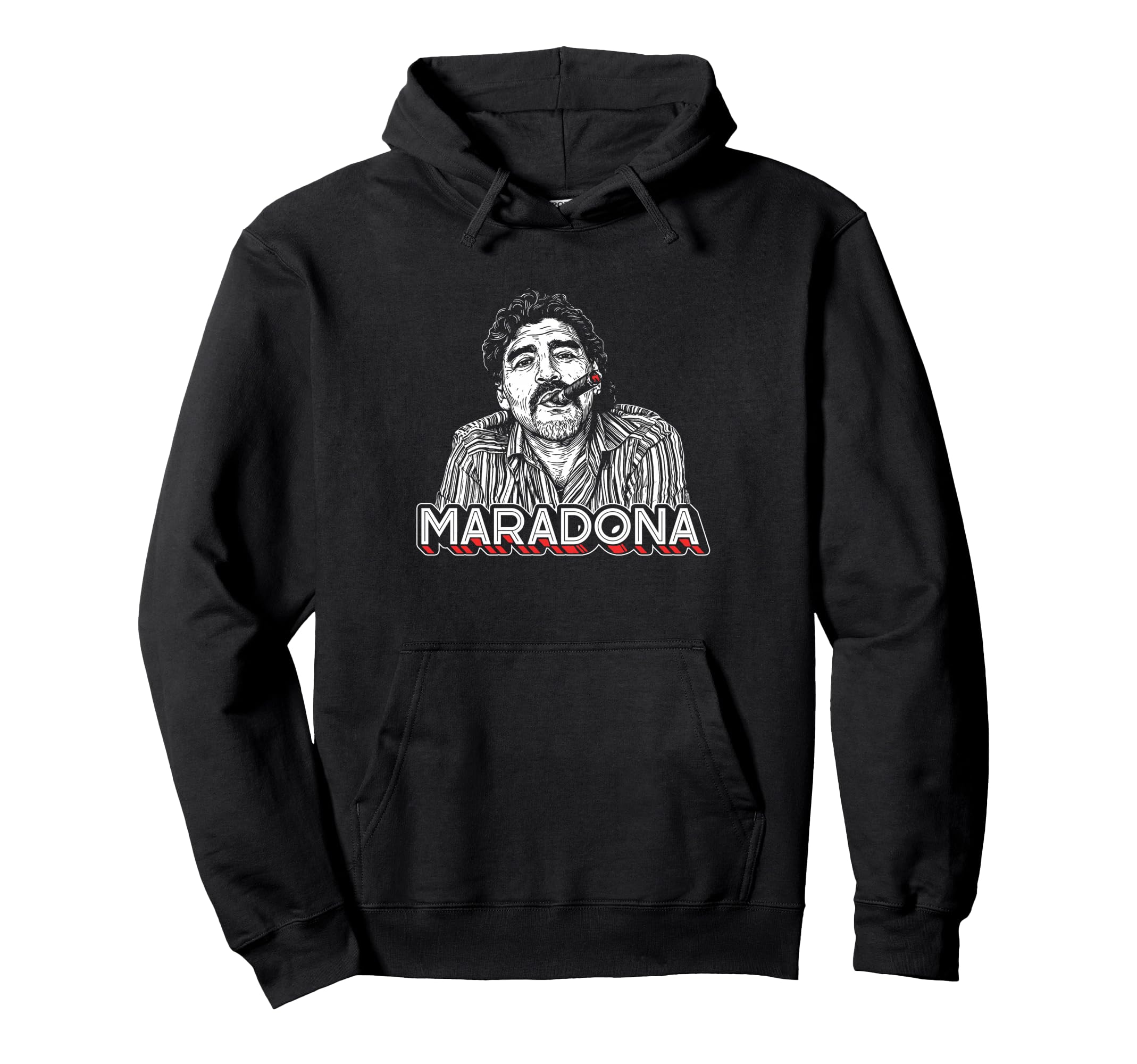 Diego Maradona Cigar Soccer Icon Hoodie - Minimalist Print Men Women - T-Shirt, Sweatshirt, Hoodie