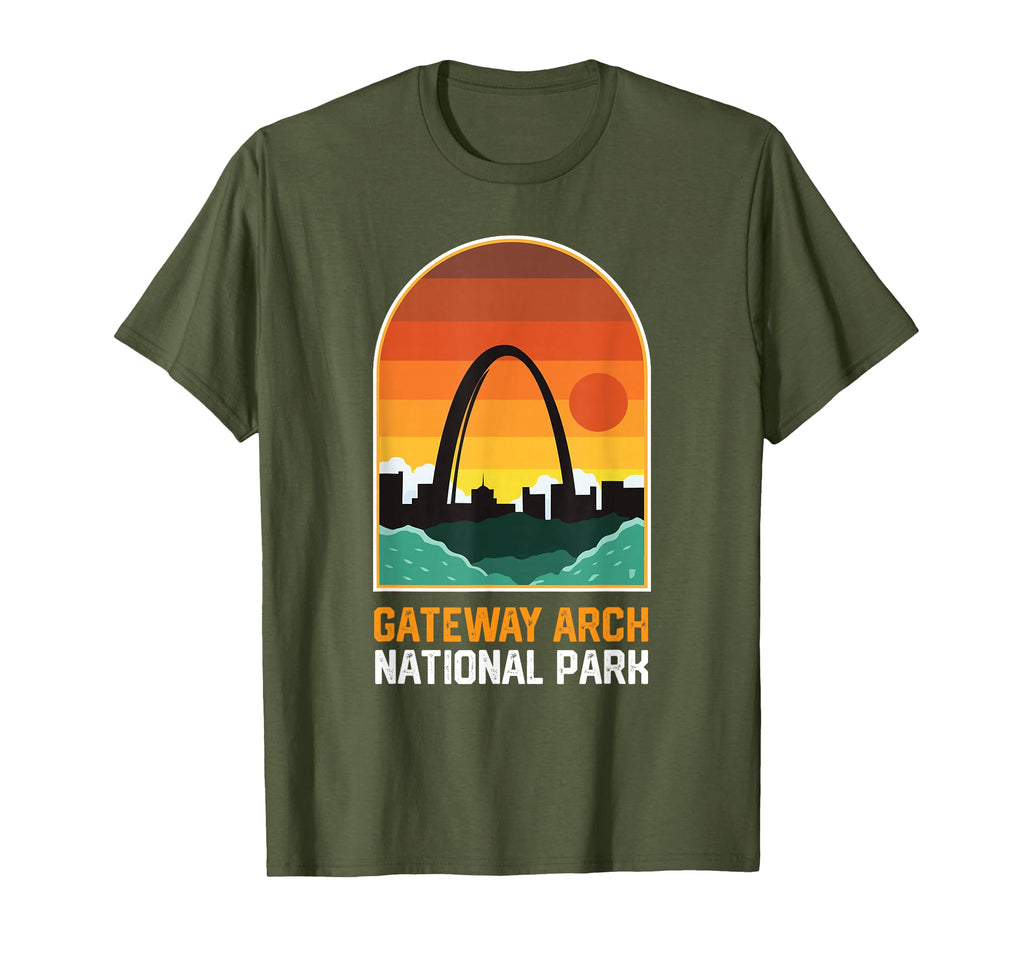 Gateway Arch National Park Sunset T-Shirt - Minimalist Print Men Women - T-Shirt, Sweatshirt, Hoodie