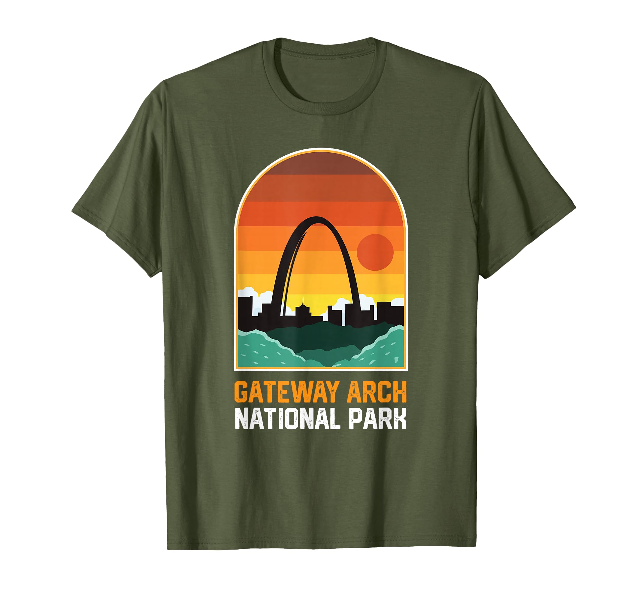 Gateway Arch National Park Sunset T-Shirt - Minimalist Print Men Women - T-Shirt, Sweatshirt, Hoodie