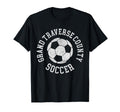 Grand Traverse County Soccer Distressed 90S T-Shirt - Trendy Graphic Unisex - T-Shirt, Sweatshirt, Hoodie