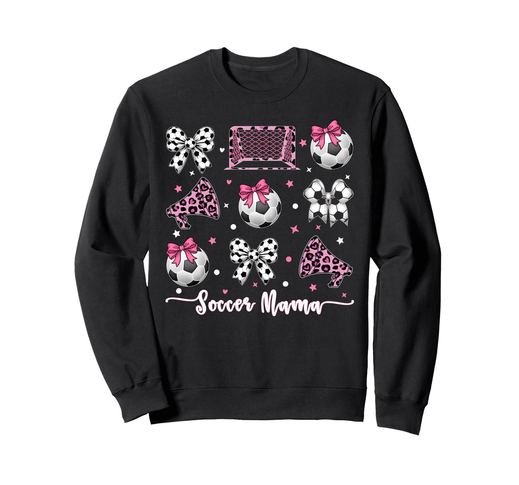 Coquette Bow Soccer Mom Mothers Sweatshirt - Casual Everyday Wear Unisex - T-Shirt, Sweatshirt, Hoodie
