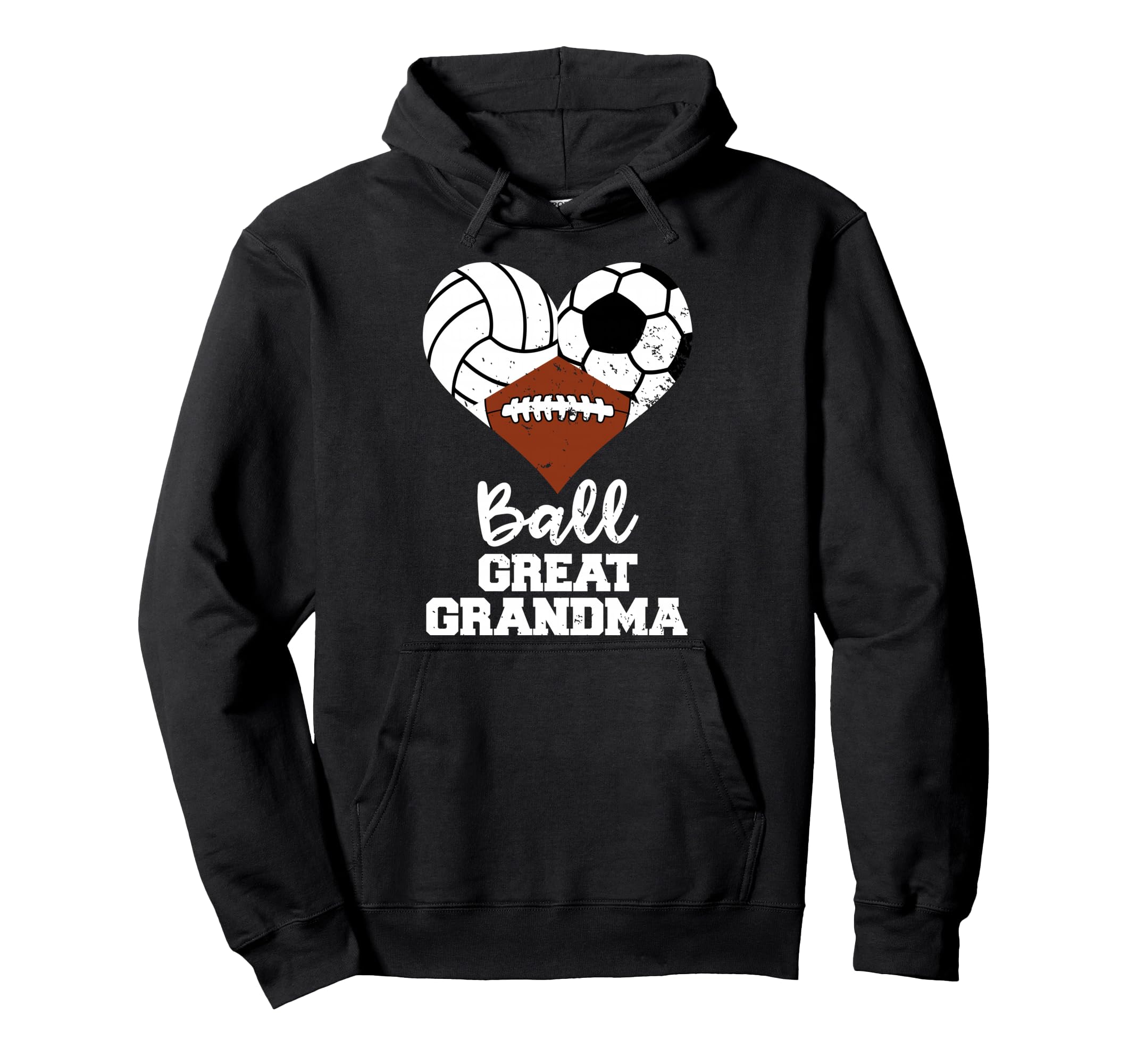 Ball Great Grandma Heart Hoodie - Casual Everyday Wear Men Women - T-Shirt, Sweatshirt, Hoodie
