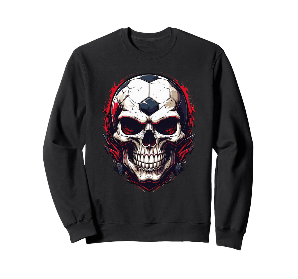 Football Skull Dark Soccer Vibes Sweatshirt - Graphic Print for Adults - T-Shirt, Sweatshirt, Hoodie