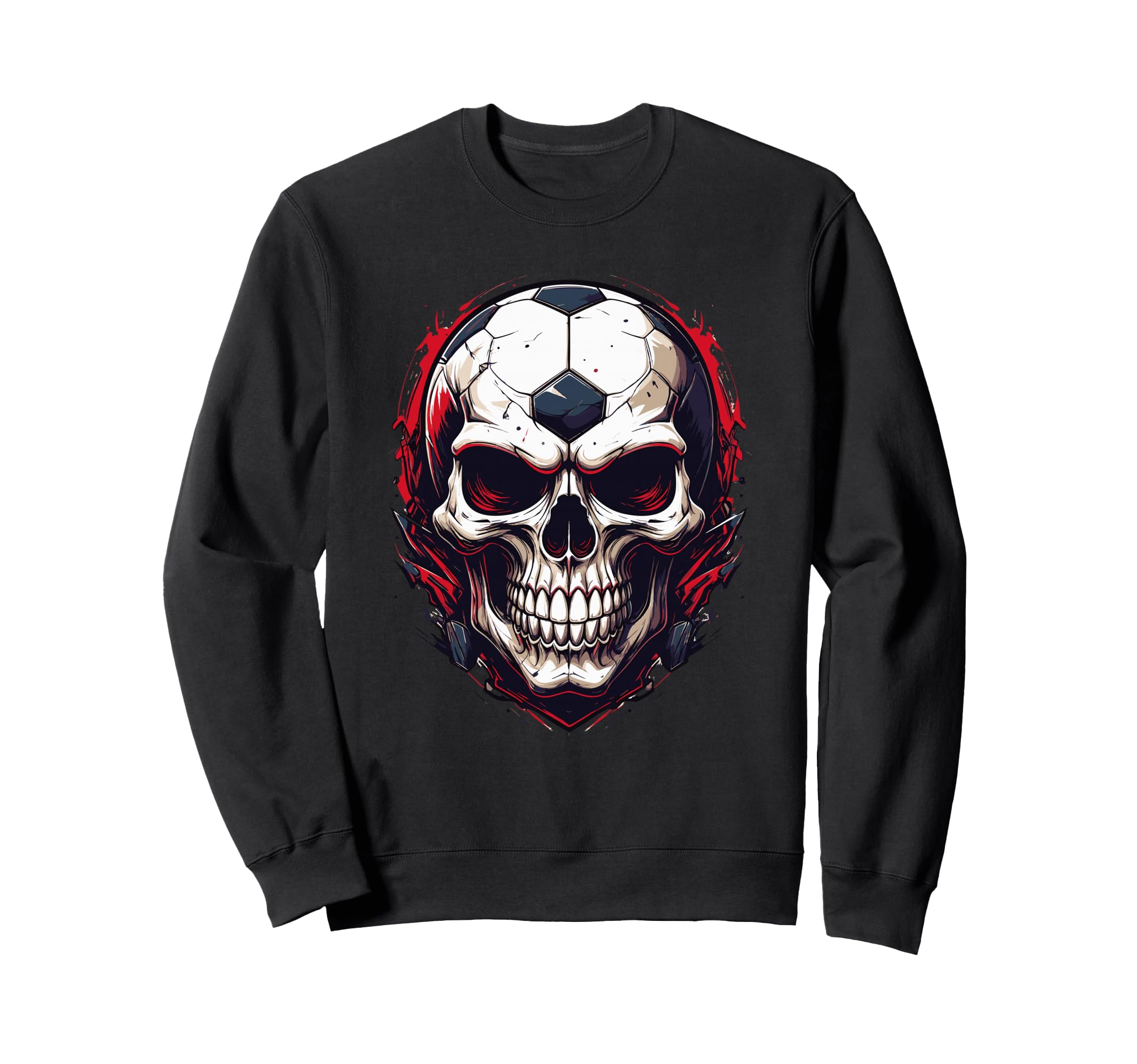 Football Skull Dark Soccer Vibes Sweatshirt - Graphic Print for Adults - T-Shirt, Sweatshirt, Hoodie