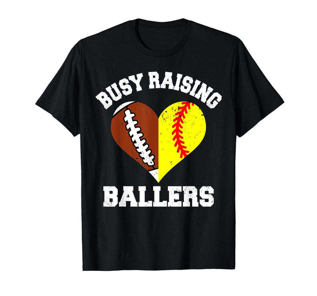 Busy Raising Ballers Football T-Shirt - Minimalist Print for Adults - T-Shirt, Sweatshirt, Hoodie
