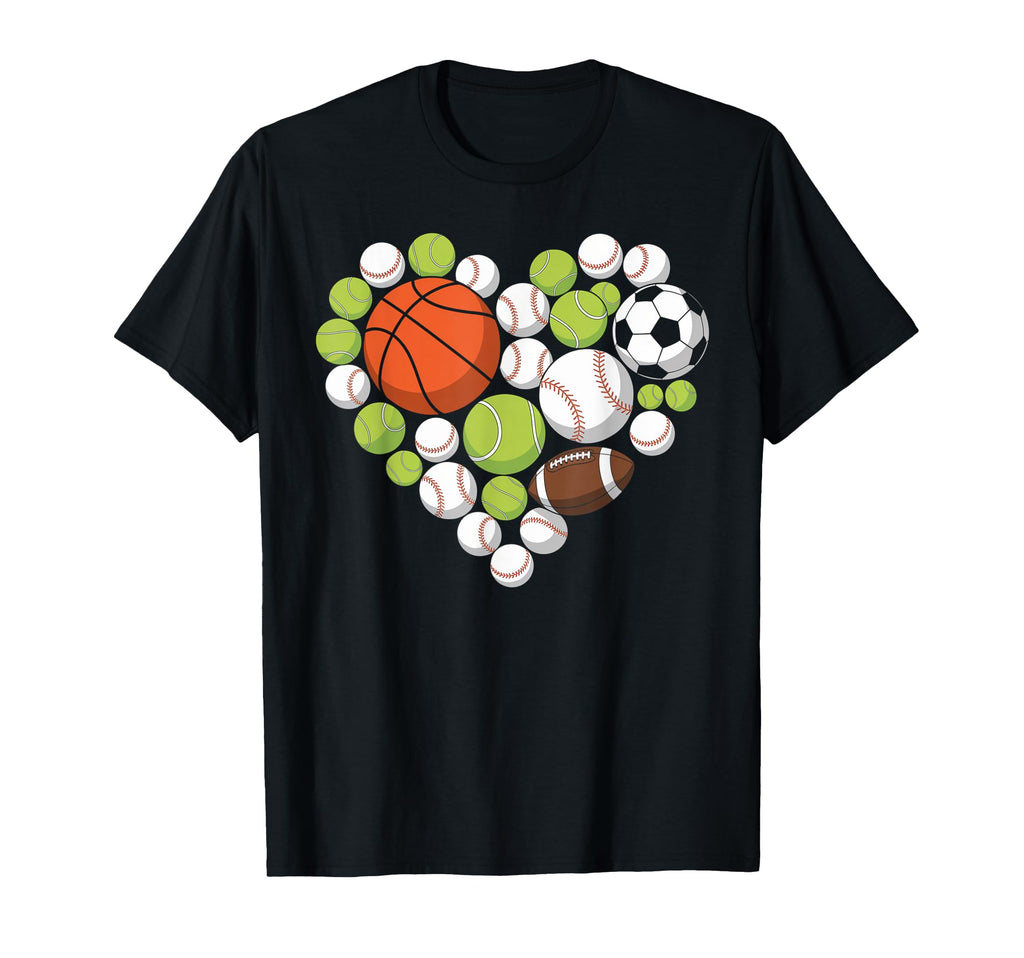 I Love Sports Basketball Football T-Shirt - Trendy Graphic Men Women - T-Shirt, Sweatshirt, Hoodie