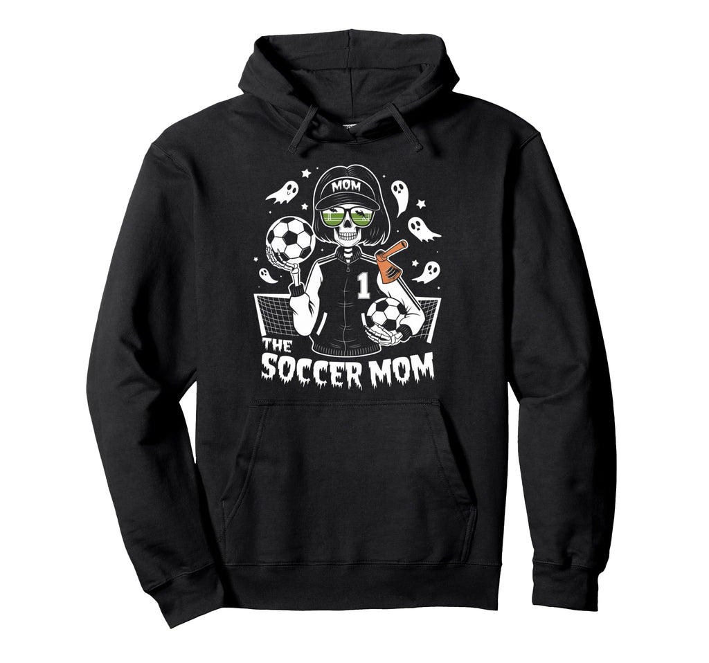 Soccer Mom Skeletton Halloween Soccer Hoodie - Aesthetic Graphic Unisex - T-Shirt, Sweatshirt, Hoodie