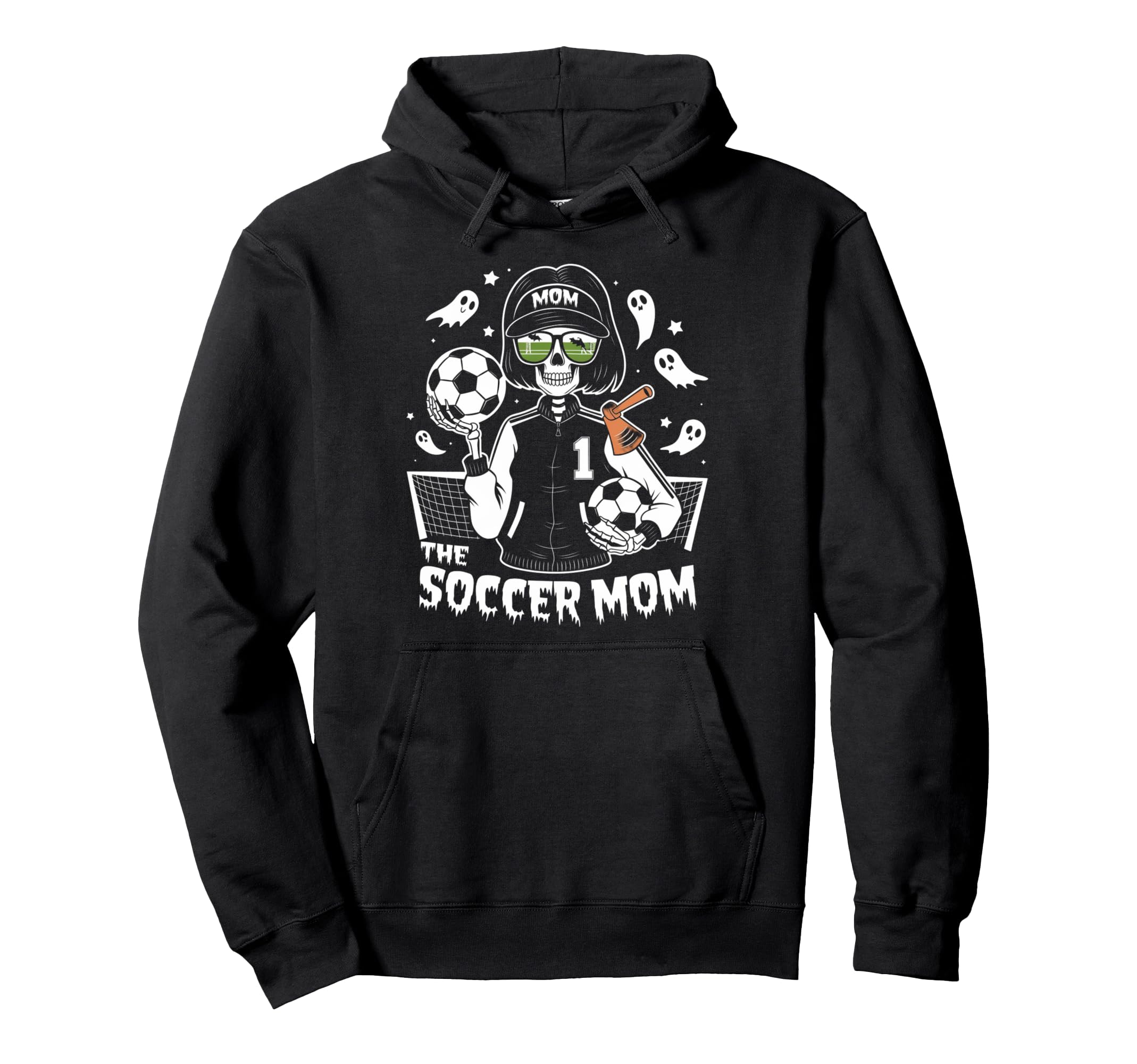 Soccer Mom Skeletton Halloween Soccer Hoodie - Aesthetic Graphic Unisex - T-Shirt, Sweatshirt, Hoodie