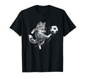 Funny Cat Playing Soccer Ball Cat T-Shirt - Graphic Print Men Women - T-Shirt, Sweatshirt, Hoodie
