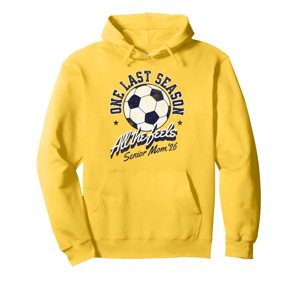 Soccer Senior Mom 2026 Distressed Hoodie - Casual Everyday Wear Men Women - T-Shirt, Sweatshirt, Hoodie