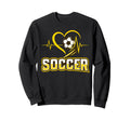 Soccer Heartbeat Heart Ball Sports Sweatshirt - Custom Art Print Men Women - T-Shirt, Sweatshirt, Hoodie