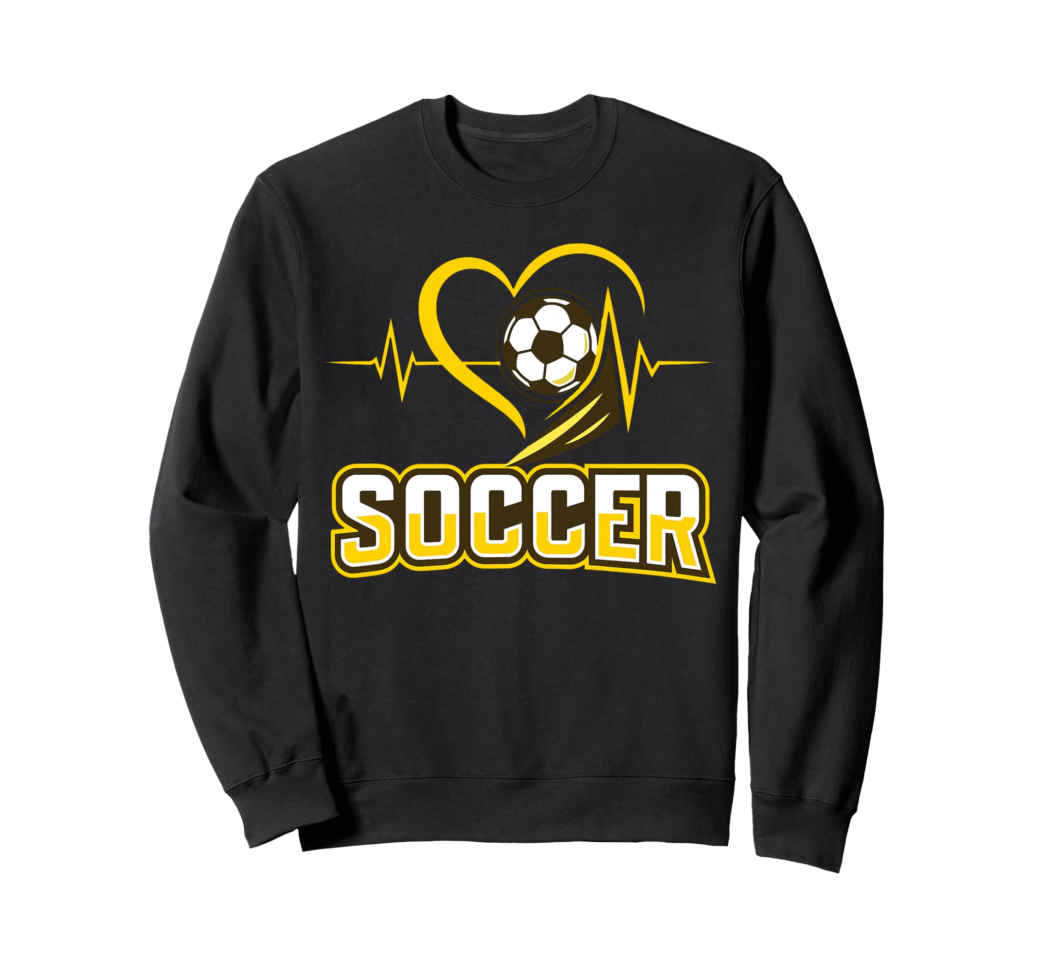 Soccer Heartbeat Heart Ball Sports Sweatshirt - Custom Art Print Men Women - T-Shirt, Sweatshirt, Hoodie