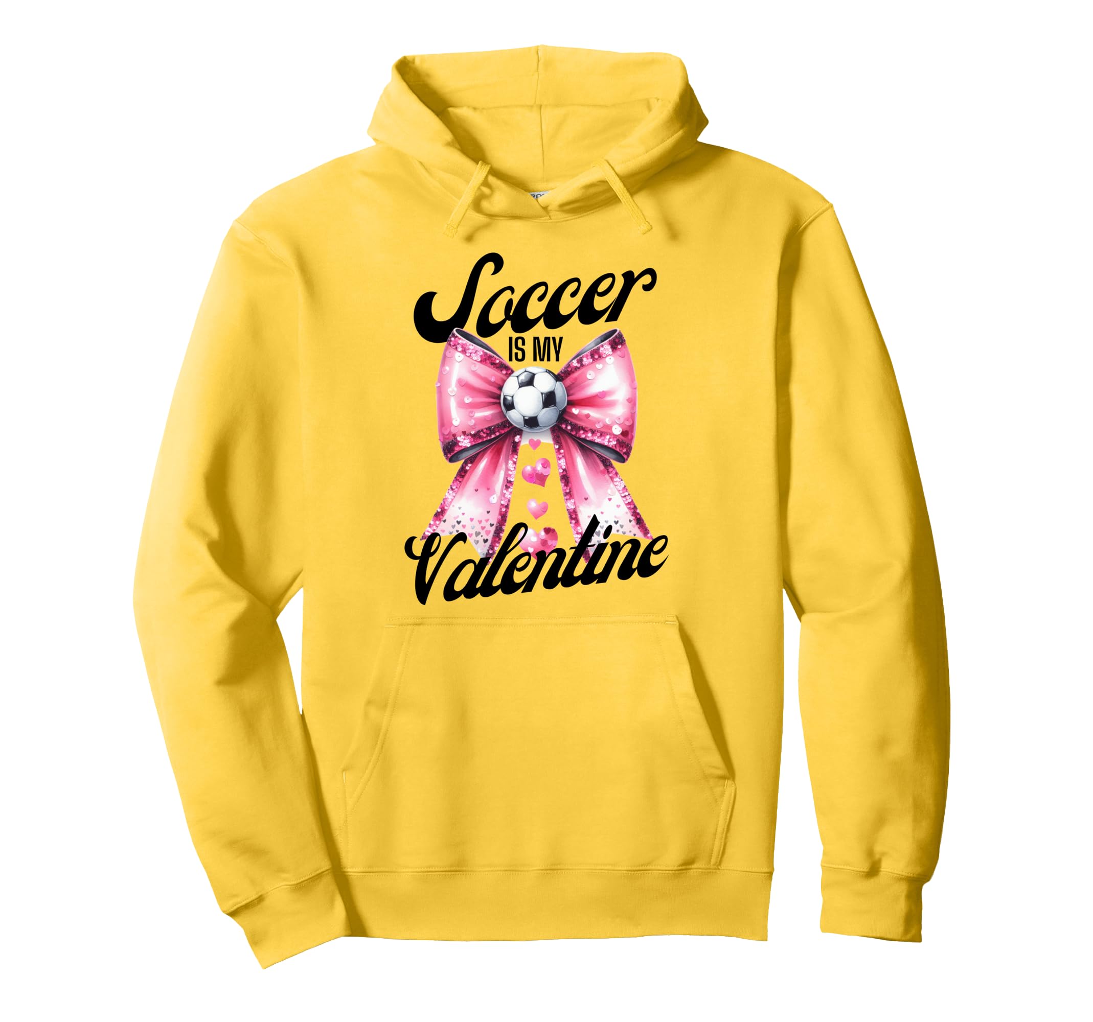 Soccer Is My Valentine Coquette Bow Hoodie - Fun Novelty Design Unisex - T-Shirt, Sweatshirt, Hoodie