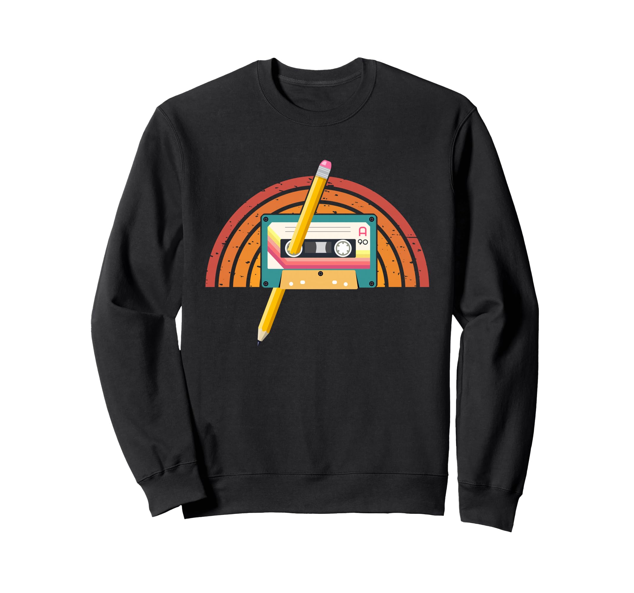 80S 990S Funny Throwback Music Cassette Sweatshirt - Graphic Print Unisex - T-Shirt, Sweatshirt, Hoodie