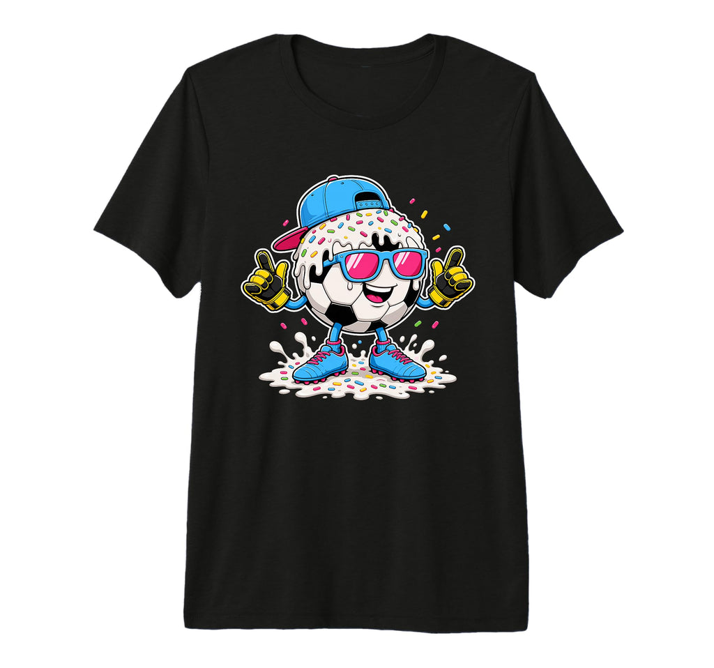 Soccer Ball Melting Ice Cream Drip T-Shirt - Minimalist Print Men Women - T-Shirt, Sweatshirt, Hoodie