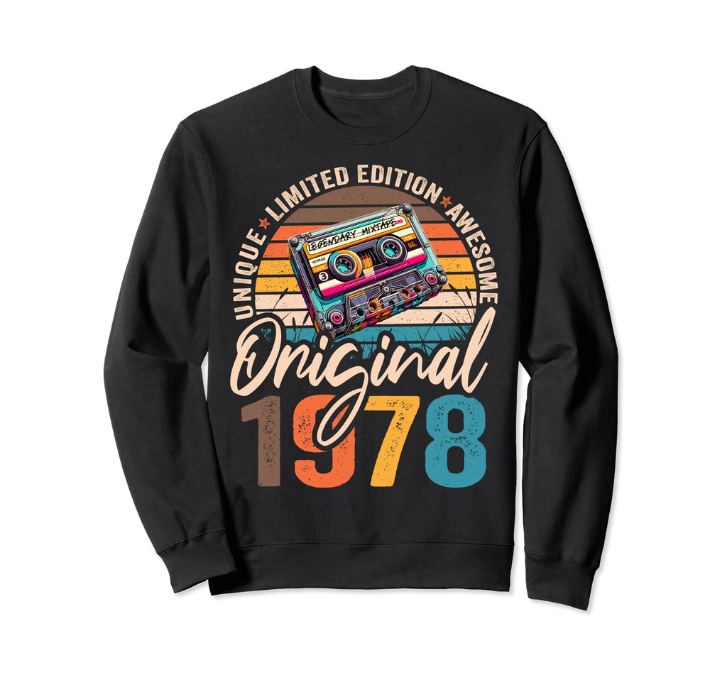 1978 46Th Birthday Cassette Sweatshirt - Fun Novelty Design for Adults - T-Shirt, Sweatshirt, Hoodie
